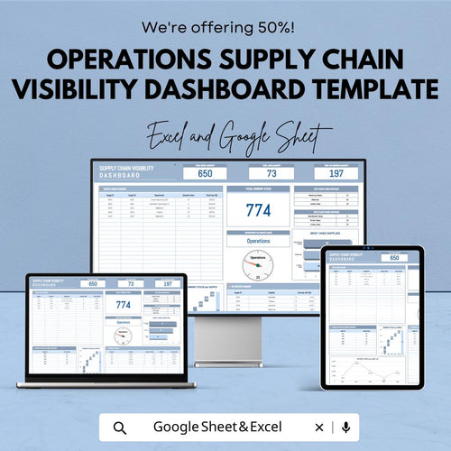 Operations Supply Chain Visibility Dashboard Template | Inventory Tracking | Supply Chain Analytics | Operations Management Tool