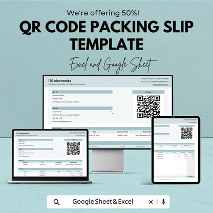 QR Code Packing Slip Template | Order Slip Template Shipping Invoice | Small Business Packing Slip