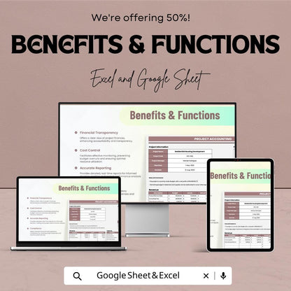 Project Accounting Sheet | Financial Tracking Template for Google Sheets  andExcel | Project Budgeting & Cost Management