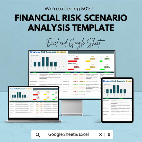 Financial Risk Scenario Analysis Template, Excel & Google Sheets, Risk Assessment Spreadsheet, Business Risk Planner, Scenario Planning Tool