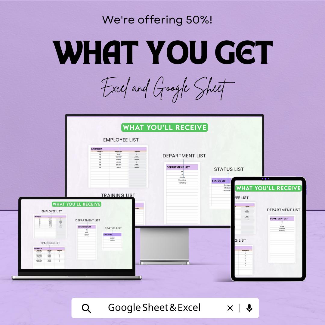 Administration Training Compliance Record Template | Excel & Google Sheets | Training Tracker | Employee Compliance Log