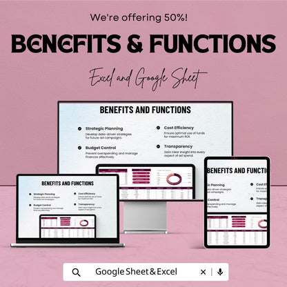 Advertising Online Ad Spend Budget Template, Ad Budget Spreadsheet, Online Advertising Cost Tracker, Marketing Budget Planner