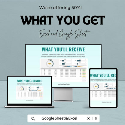 Sales Quote Status Tracker Template | Sales Tracker for Excel & Google Sheets | Quote Management Spreadsheet | CRM Quote Tracker