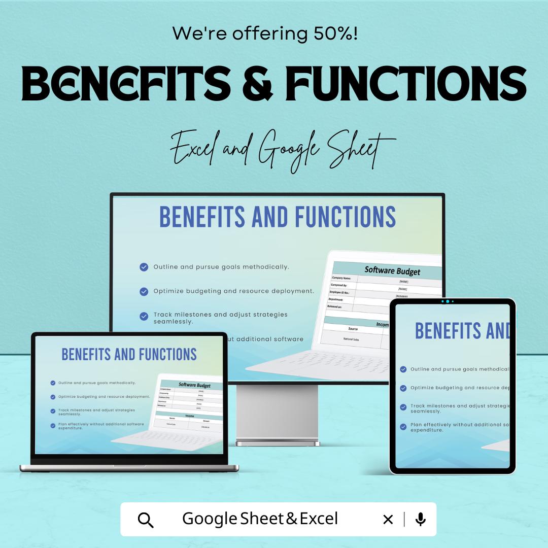Basic Software Budget Sheet | Excel & Google Sheets Template for Budget Planning | Instant Download