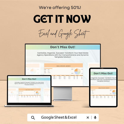 Real Estate Agency Template | Property Management Spreadsheet | Client & Listing Tracker | Real Estate CRM