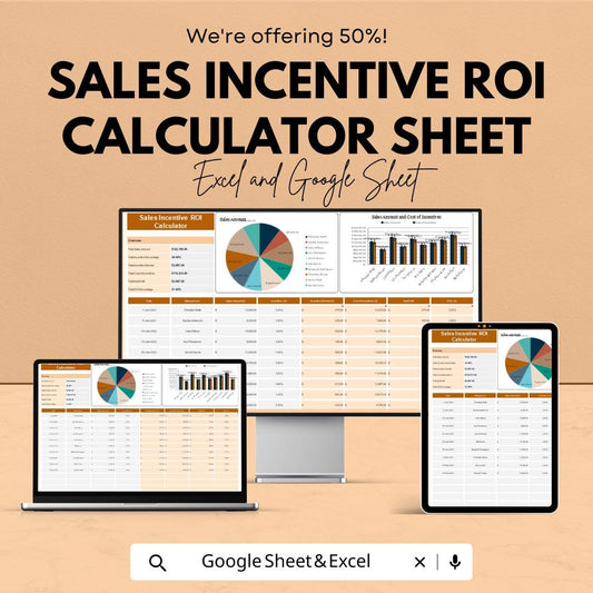 Sales Incentive ROI Calculator Sheet - Excel and Google Sheet for ROI Tracking and Optimization - Commission & Performance Analysis Template