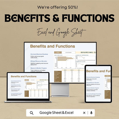 Sourcing Campaign Performance Dashboard HR Template | Excel and Google Sheets | Track Campaign Success with KPIs & Metrics