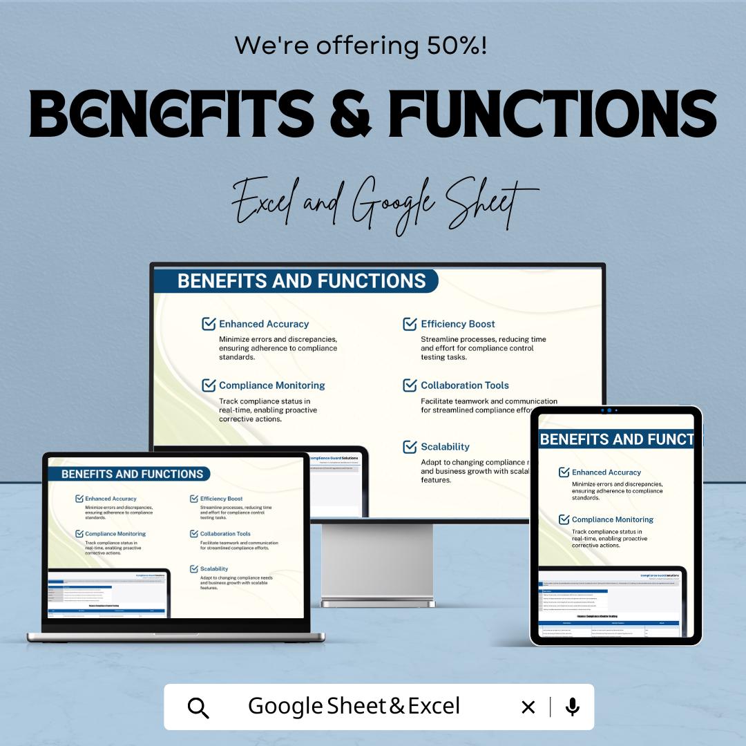 Finance Compliance Control Testing Template |  Compliance Testing Tracker | Internal Control Assessment Tool | Regulatory Testing Template