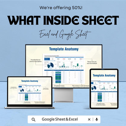 Financial Transactions Recording Template | Expense Tracker Spreadsheet | Budget Planner | Income Expense Log