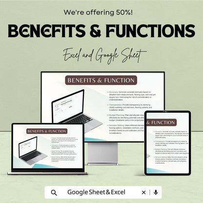 Flooring Estimate Sheet – Excel & Google Sheets Template for Cost Estimation, Flooring Pricing, and Project Quotes