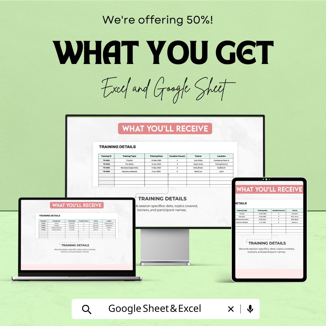 Health & Safety Training Feedback Analysis Template | Excel and Google Sheets | Safety Report | Employee Training Evaluation Tool