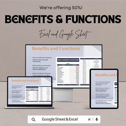 Small Business Accounting Template | Income Expense Tracker | Small Business Finance Spreadsheet