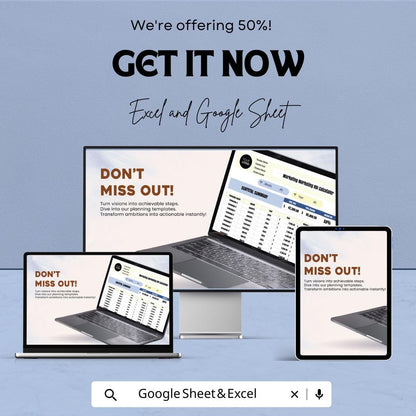 Marketing ROI Calculator Template | Marketing Budget Planner | ROI Tracker | Campaign Performance Analyzer | Business Finance Spreadsheet