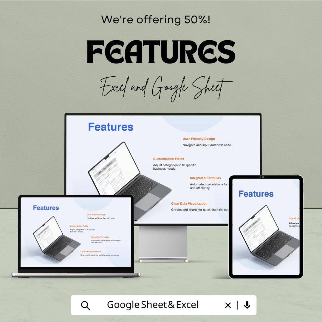 Landlord Statement Template | Rental Payment Tracker | Tenant Billing Sheet | Excel & Google Sheet