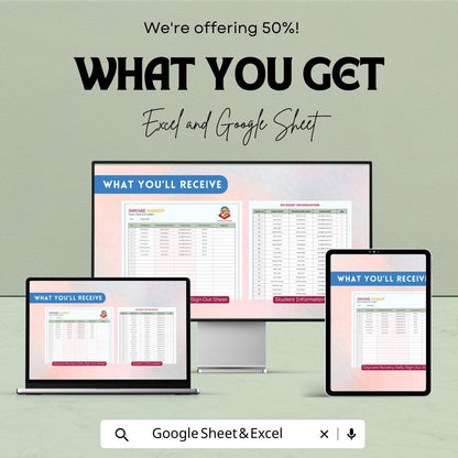Daycare Nursery Daily Sign Out Sheet | Childcare Attendance Log for Parents | Excel & Google Sheets Template | Track Kids Check-In/Out