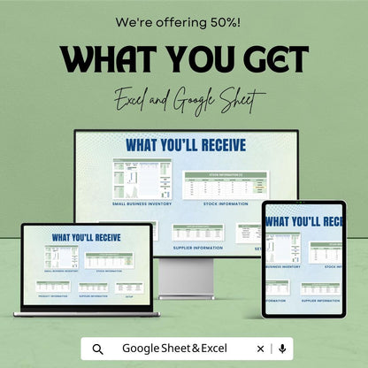Small Business Inventory Sheet | Excel and Google Sheet Template | Inventory Management & Tracking Dashboard | For Small Business Owners