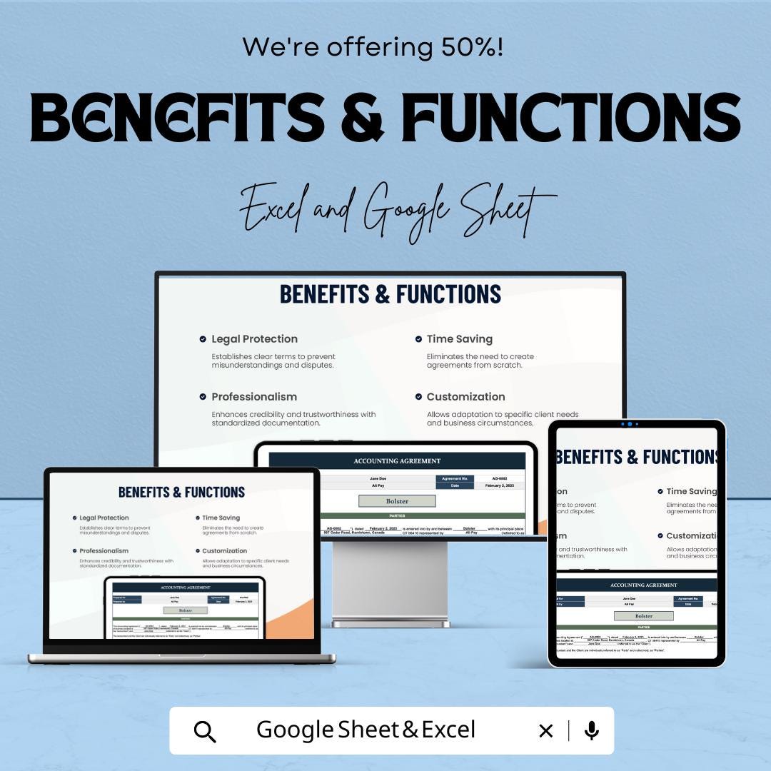 Accounting Agreement Template | Editable Accounting Contract | Service Agreement Form | Accountant Client Agreement