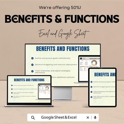 Marketing E-Commerce Sales Tracker Sheet | Excel and Google Sheets Template | Business Order & Revenue Dashboard