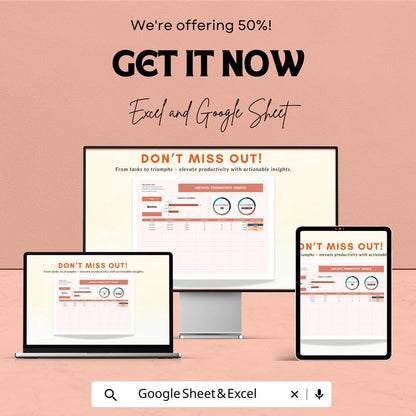 Employee Productivity Tracker Template, Excel & Google Sheets, Staff Performance Dashboard, Task KPI Tracker, Team Productivity Spreadsheet