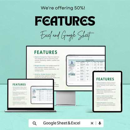 Business Cost Tracker Template | Expense Tracker Excel | Budget & Cost Management Sheet | Small Business Expenses Log