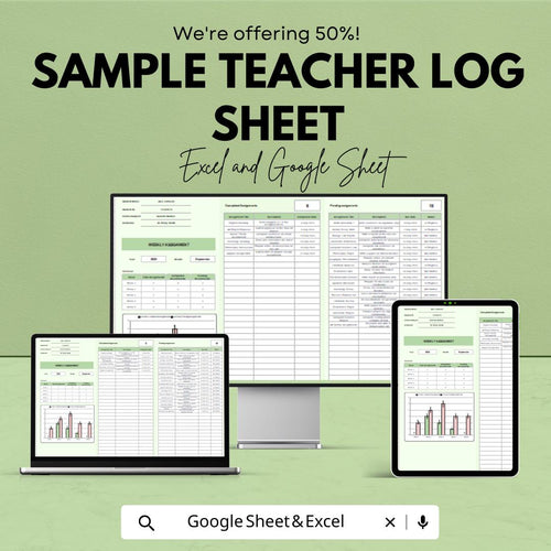 Weekly Assignment Sheet - Excel & Google Sheets Template for Organizing and Tracking Student Assignments