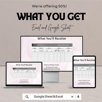 Employee Mileage Tracker Template Excel Google Sheets, Business Mileage Log Spreadsheet, Mileage Reimbursement Tracker, Travel Log Book