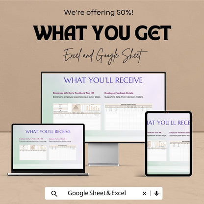 Employee Life Cycle Feedback Tool HR | Employee Experience Tracker | HR Feedback System | Excel & Google Sheets