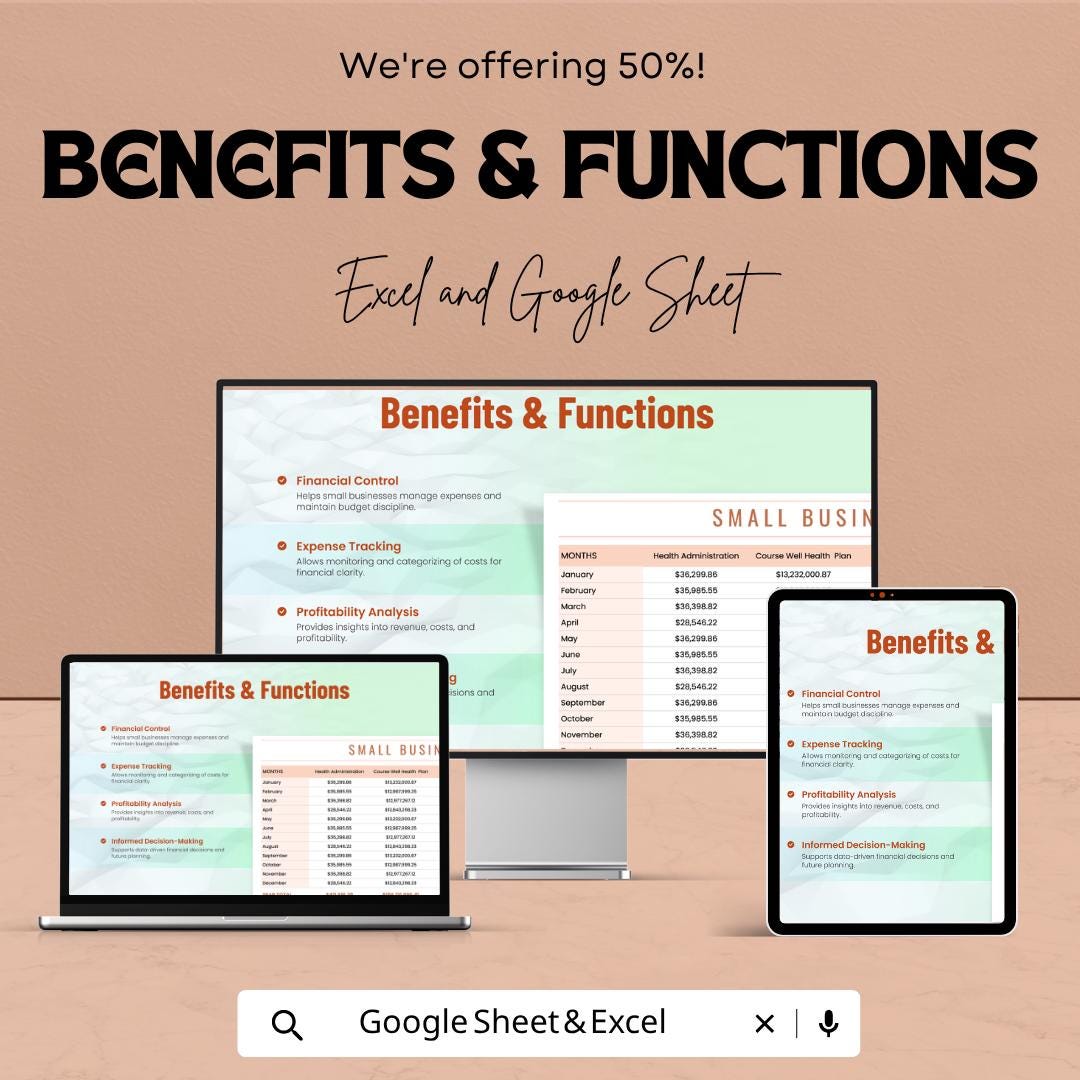 Small Business Budget Template | Business Budget Spreadsheet | Expense and Income Tracker | Financial Planning Template |