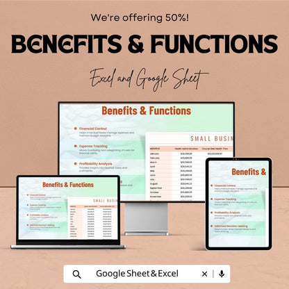Small Business Budget Template | Business Budget Spreadsheet | Expense and Income Tracker | Financial Planning Template |