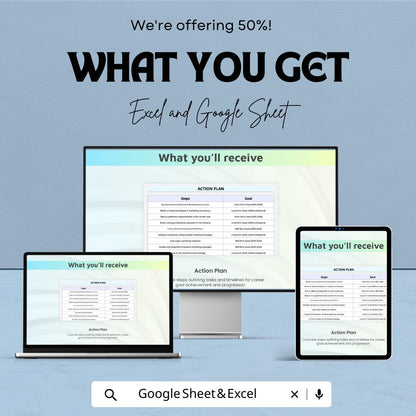 Professional Career Roadmap Template | Career Development Plan | Career Growth Planner | Skill Development Tracker