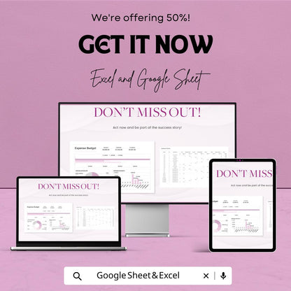 Expense Budget Template | Monthly Expense Tracker | Budget Planner Spreadsheet | Personal Finance Organizer | Business Budget Sheet