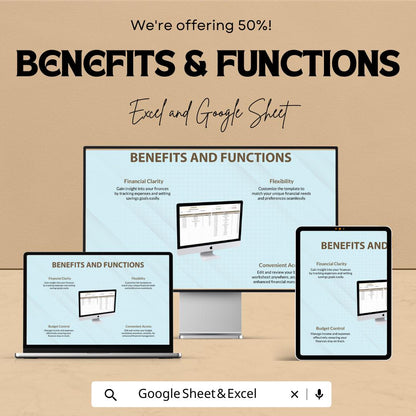 Monthly Budget Worksheet Template | Monthly Budget Worksheet | Excel and Google Sheets Budget Planner | Personal & Business Budget Tool