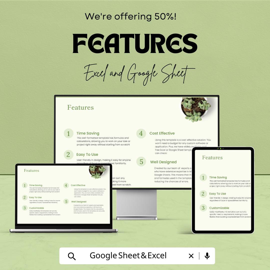 Small Business Cost Template  | Business Expense Tracker | Cost Management Spreadsheet | Budget Planner | Business Finance Template