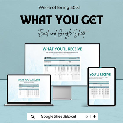Project Budget Template | Project Cost Tracker | Budget Planner Spreadsheet | Excel & Google Sheets | Project Expense Management