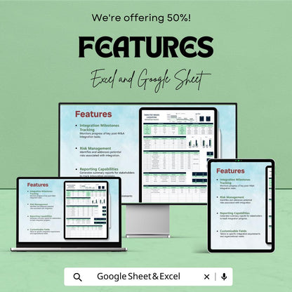 Finance Post-Merger & Acquisition Integration Tracker Template | Excel and Google Sheets | M and A Integration Tracker | Finance KPI sheet