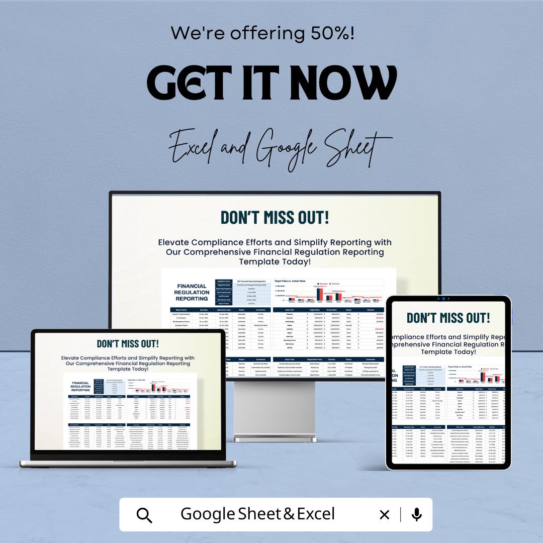 Financial Regulation Reporting Template | Regulatory Reporting Sheet | Finance Audit Documentation Tool