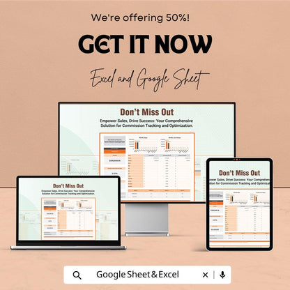 Sales Monthly and Quarterly Commission Comparison Template | Sales Commission Tracker Excel | Google Sheets Commission Report |