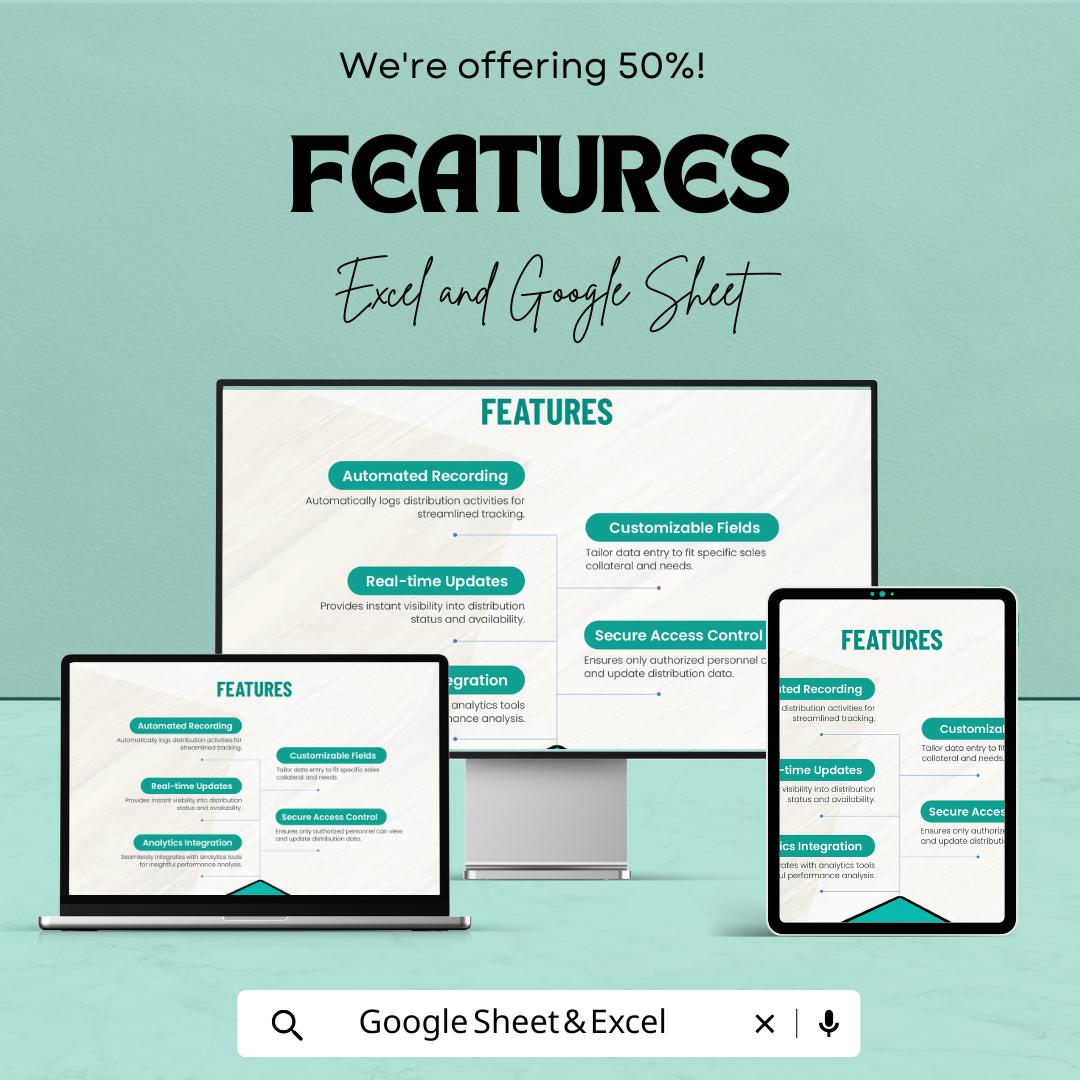 Sales Collateral Distribution Log Template | Marketing Asset Tracker | Excel & Google Sheets Template