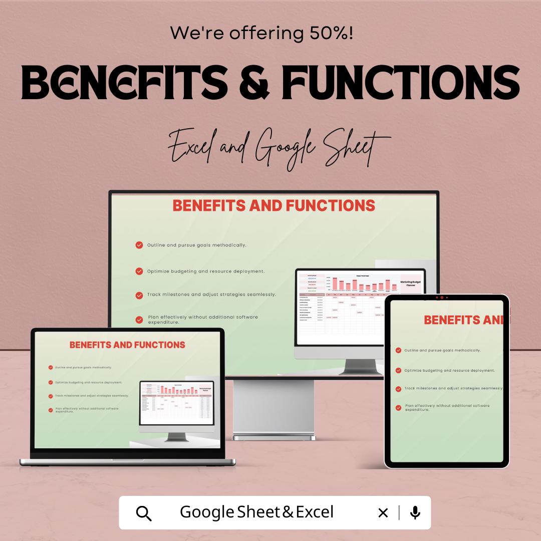 Marketing Budget Planner Template | Marketing Budget Sheet | Monthly Budget Planner | Marketing Expense Tracker | Google Sheet