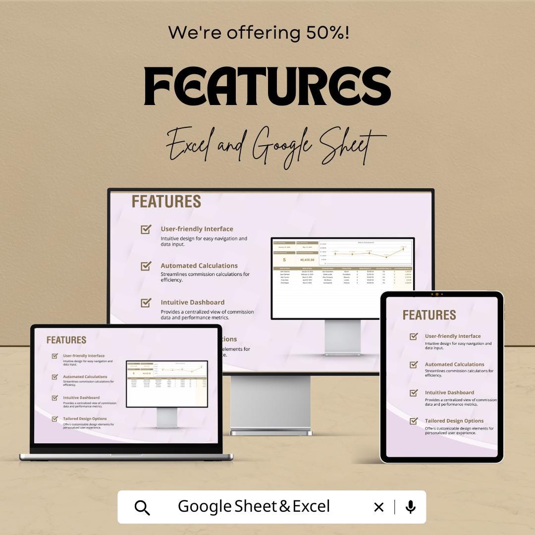 Sales Referral Commission Calculator Sheet | Excel and Google Sheets Template | Track Referrals & Commissions | Automated Commission Tracker