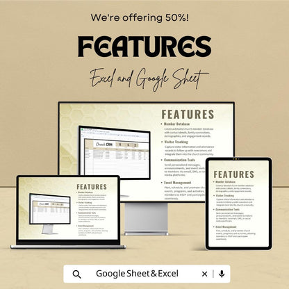 Church CRM Template Excel & Google Sheets | Church Management System | Member Database | Ministry Administration Spreadsheet
