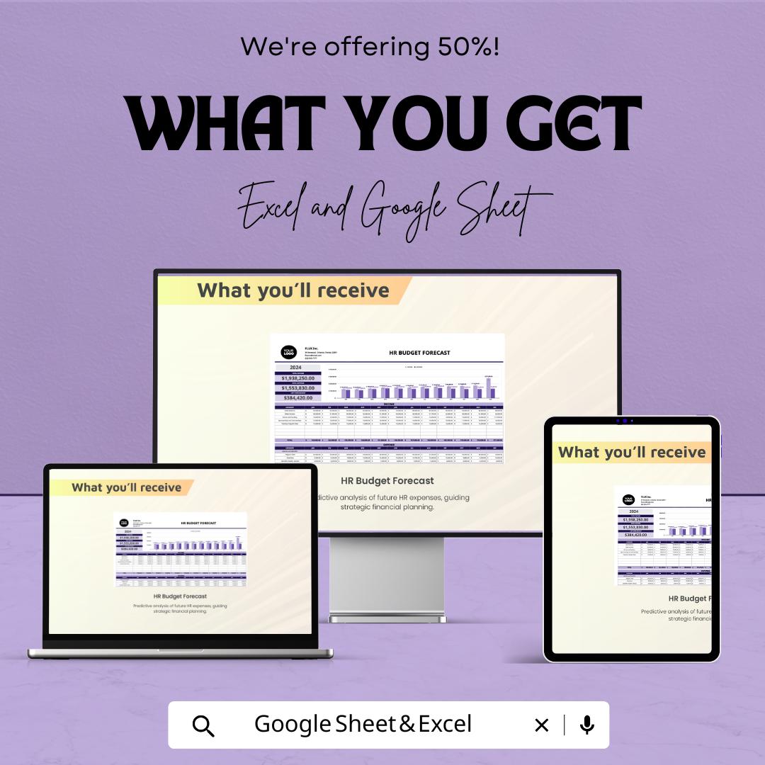 HR Budget Forecast Template | Excel & Google Sheets | HR Cost Planning, Workforce Budget, Salary Forecast, Business Finance Tool