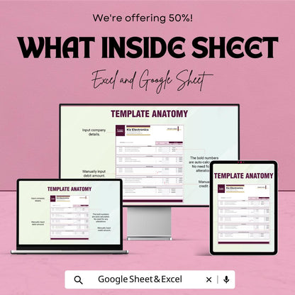 Simple Ledger Template | Basic Accounting Ledger | Debit & Credit Tracker | Small Business Finance Spreadsheet