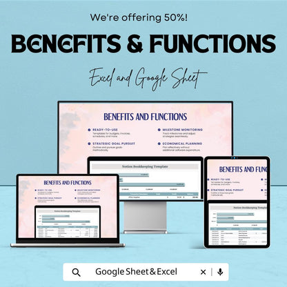 Notion Bookkeeping Sheet | Excel and Google Sheets Template | Business Finance Tracker | Debit Credit Ledger | Instant Download