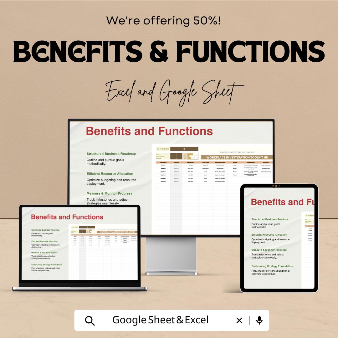 Workplace Investigation Toolkit HR Template | Employee Incident Tracking | HR Case Management Tool | Excel & Google Sheets