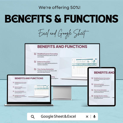 Financial Expense Forecasting Sheet | Excel and Google Sheets Template | Budgeting, Expense Tracking & Forecasting Tool
