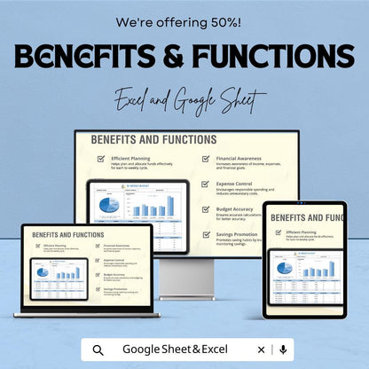 Bi-Weekly Budget Template | Paycheck Budget Planner Spreadsheet | Income and Expense Tracker | Excel & Google Sheets