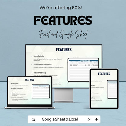Purchase Return Book Template | Business Return Tracker | Supplier Return Record | Purchase Return Register