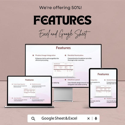 Packing Slip Template with Product Images | Order Management Spreadsheet | Invoice & Packing List | Small Business Tool