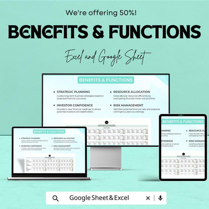 Startup Financial Projections Template | Excel & Google Sheets | Financial Forecast Model | Business Financial Planning Spreadsheet